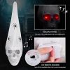 Halloween Decorations,Halloween Skull Decor Outdoor and Indoor,20" Halloween Skeleton Voice Activated Decorations with LED Red Eyes&Fake Spider,Haunte
